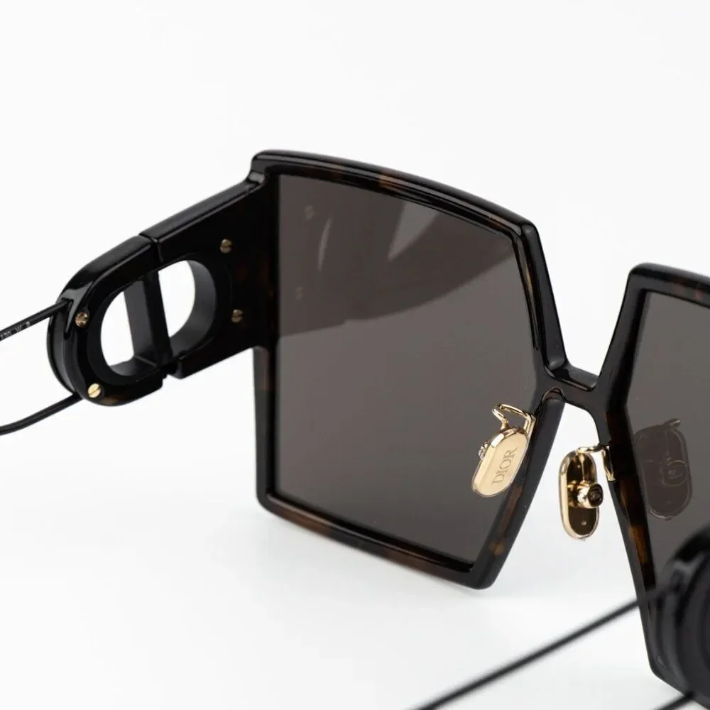 Dior Women Sunglasses Metal Havana Grey Smoke Mirror Square 30MONTAIGNE SU 20A5